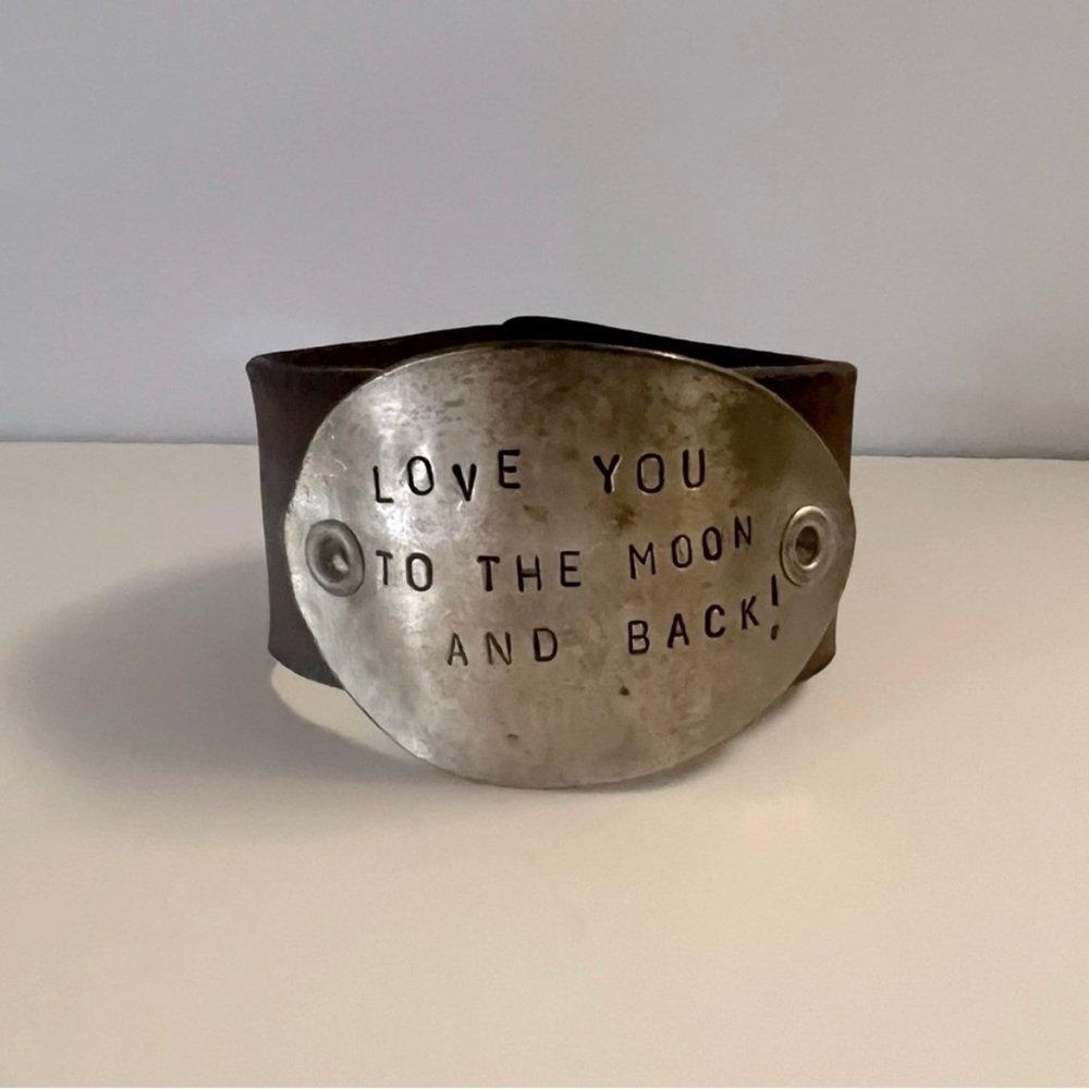 Brown Leather Bracelet with Silver Plate